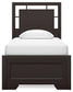 Covetown Twin Panel Bed with Mirrored Dresser and 2 Nightstands