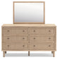 Cielden Queen Panel Headboard with Mirrored Dresser and 2 Nightstands