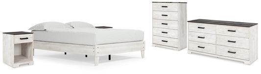 Ashley Express - Shawburn Queen Platform Bed with Dresser, Chest and 2 Nightstands