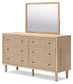 Cielden Queen Panel Bed with Mirrored Dresser and 2 Nightstands