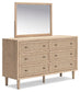 Cielden Full Panel Bed with Mirrored Dresser, Chest and Nightstand