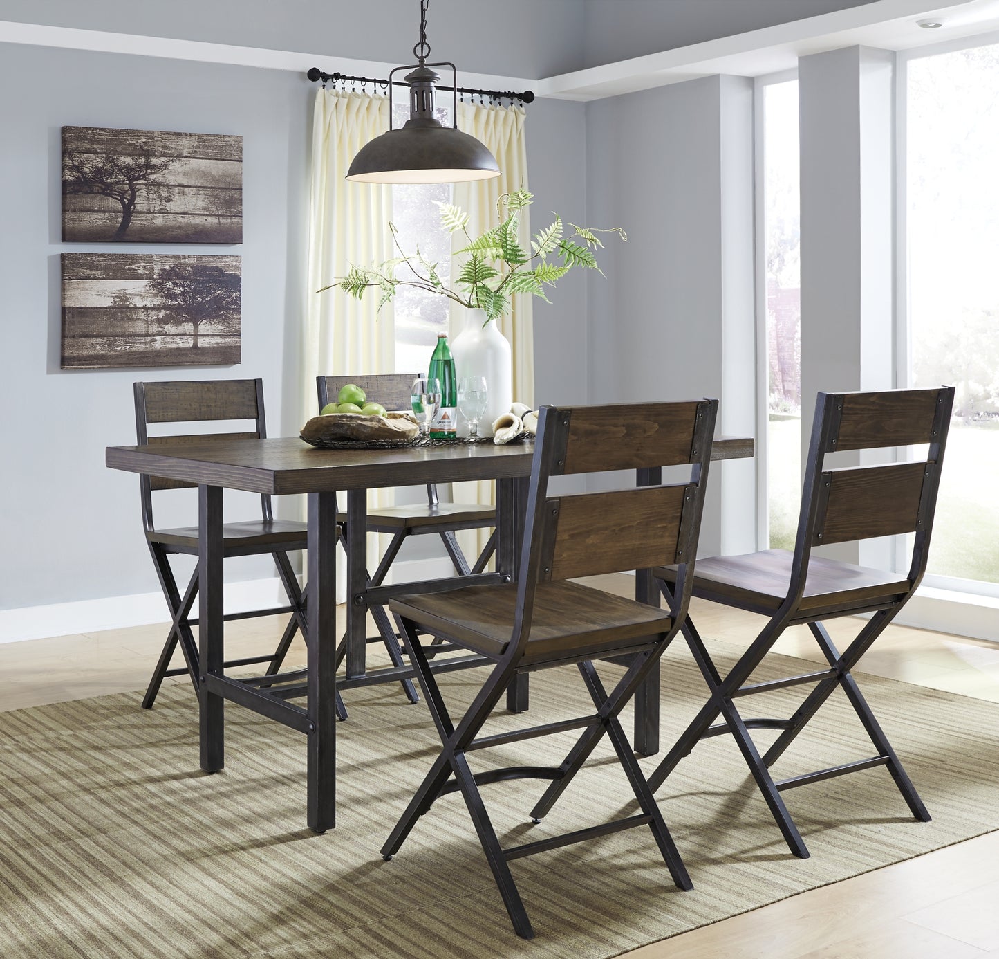 Ashley Express - Kavara Counter Height Dining Table and 4 Barstools