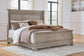 Lexorne California King Sleigh Bed with Mirrored Dresser, Chest and 2 Nightstands