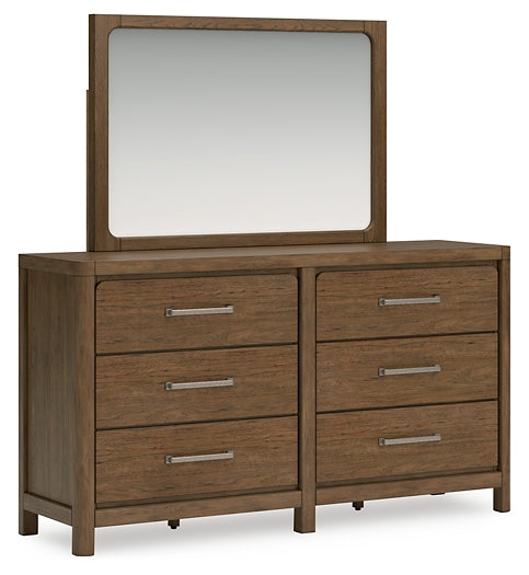 Cabalynn King Panel Bed with Storage with Mirrored Dresser and 2 Nightstands