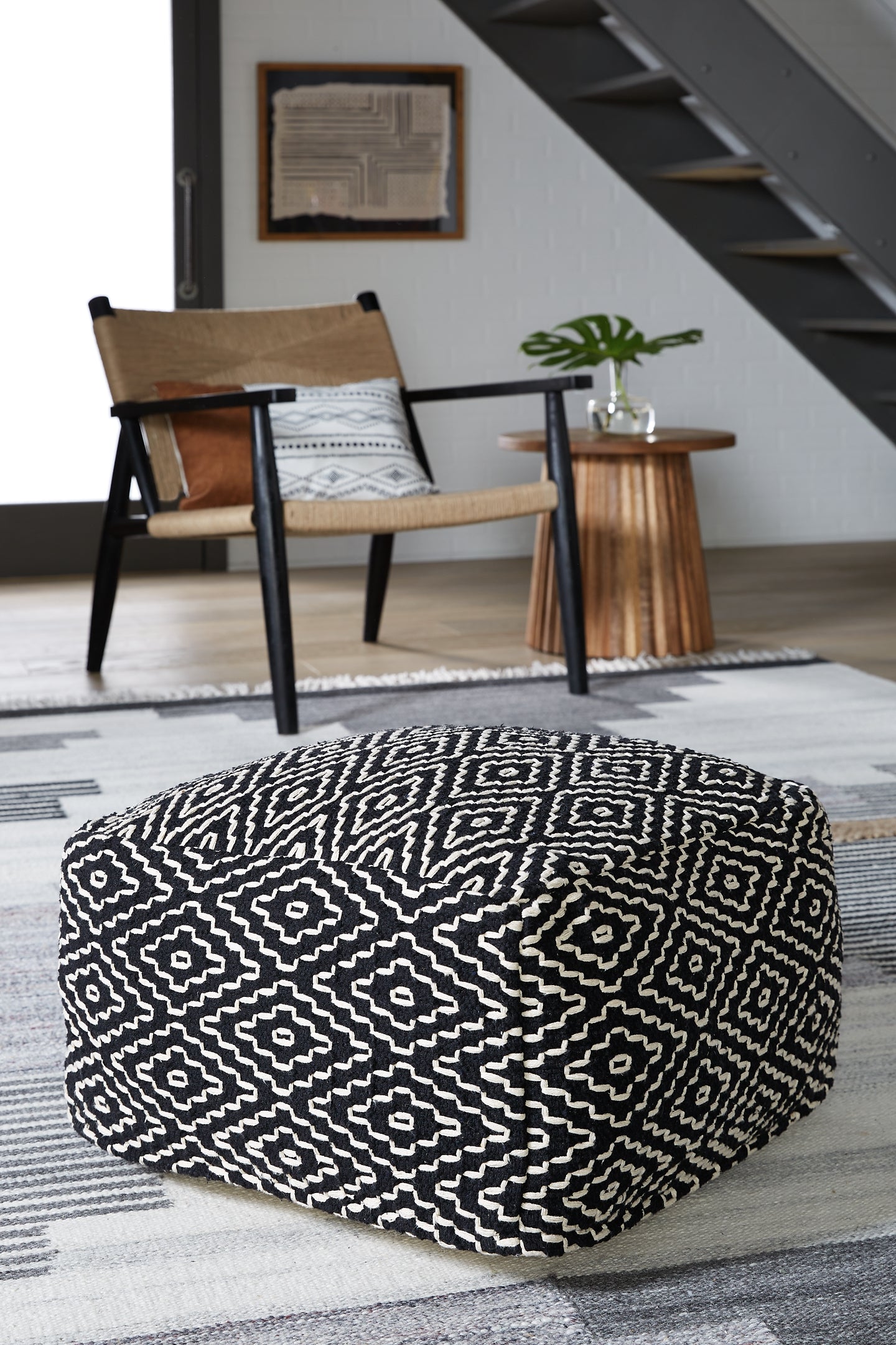 Pouf Dallas 2944 (Nero) - Mobili soggiorno