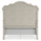 Arlendyne Queen Upholstered Bed with Mirrored Dresser and Chest